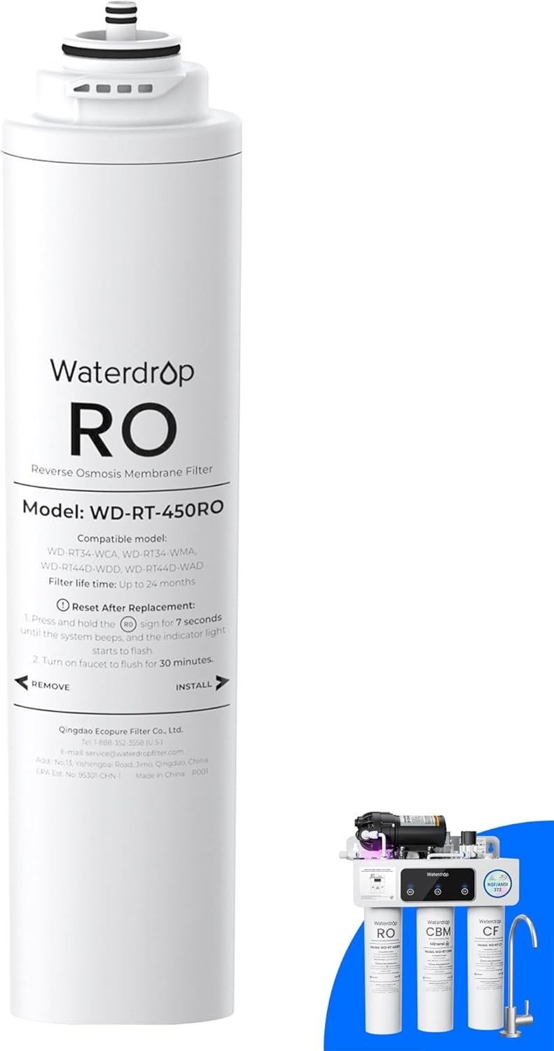 Waterdrop WD-RT-RO Filter, Replacement for WD-T3-C & WD-T3-M & WD-T4-A RO System