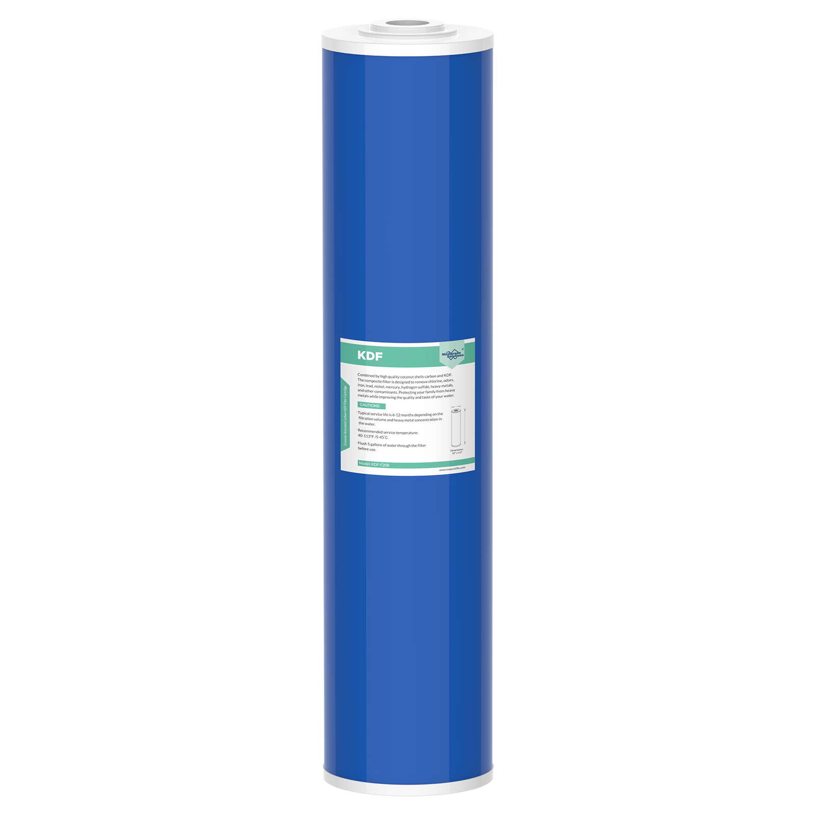 1-6 Pack 20″x4.5″ KDF GAC Water Softener Whole House Filter Heavy Metal Removal