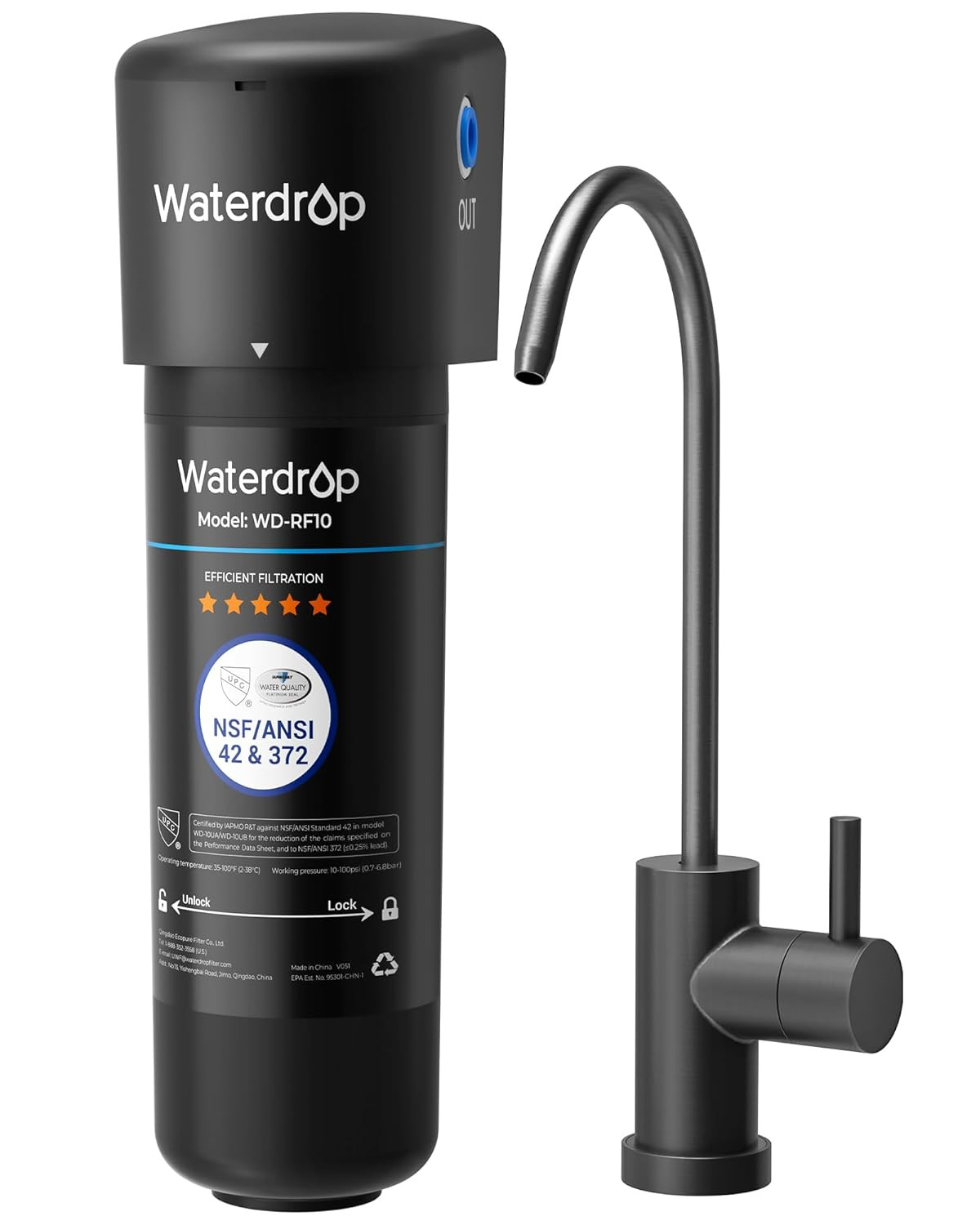 15UB under Sink Water Filter System, Reduces PFAS, PFOA/PFOS, Lead, Chlorine, Ba