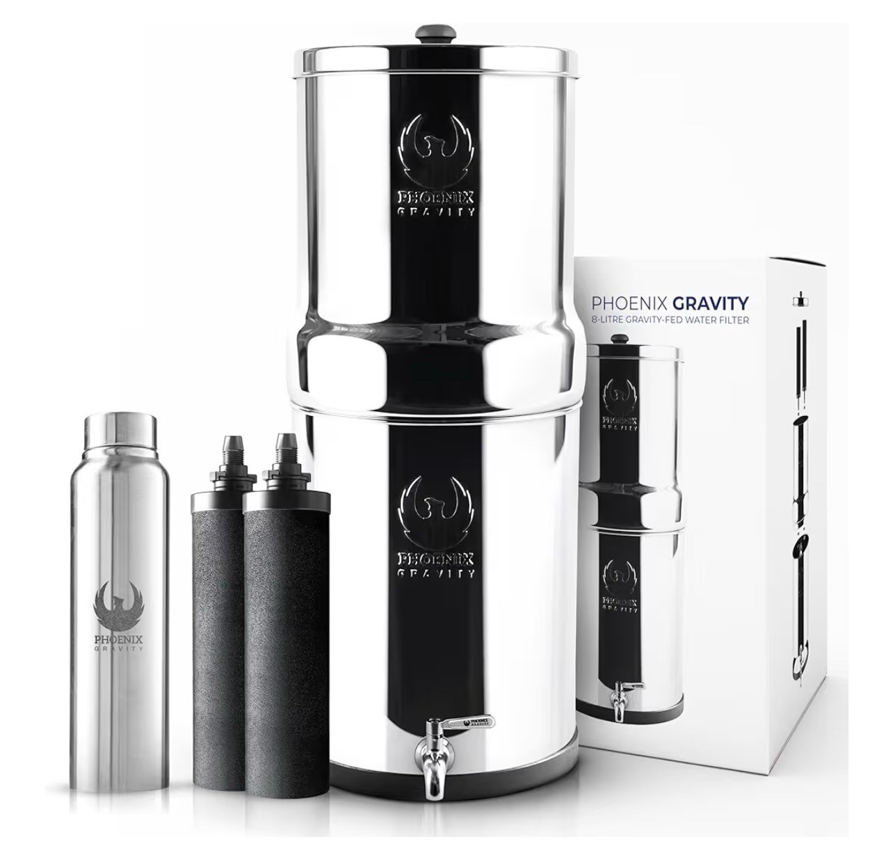 D304 2.25 G Gravity Water Filter System | Dual Carbon Filtration | NSF/ANSI 42 &