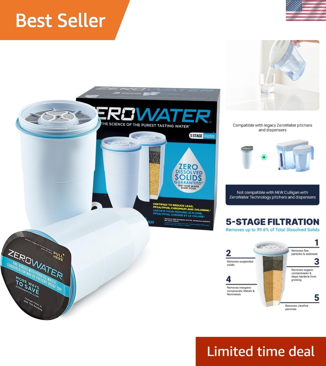 IAPMO Certified 5-Stage Water Filter Replacement – 2-Pack for Pure Water