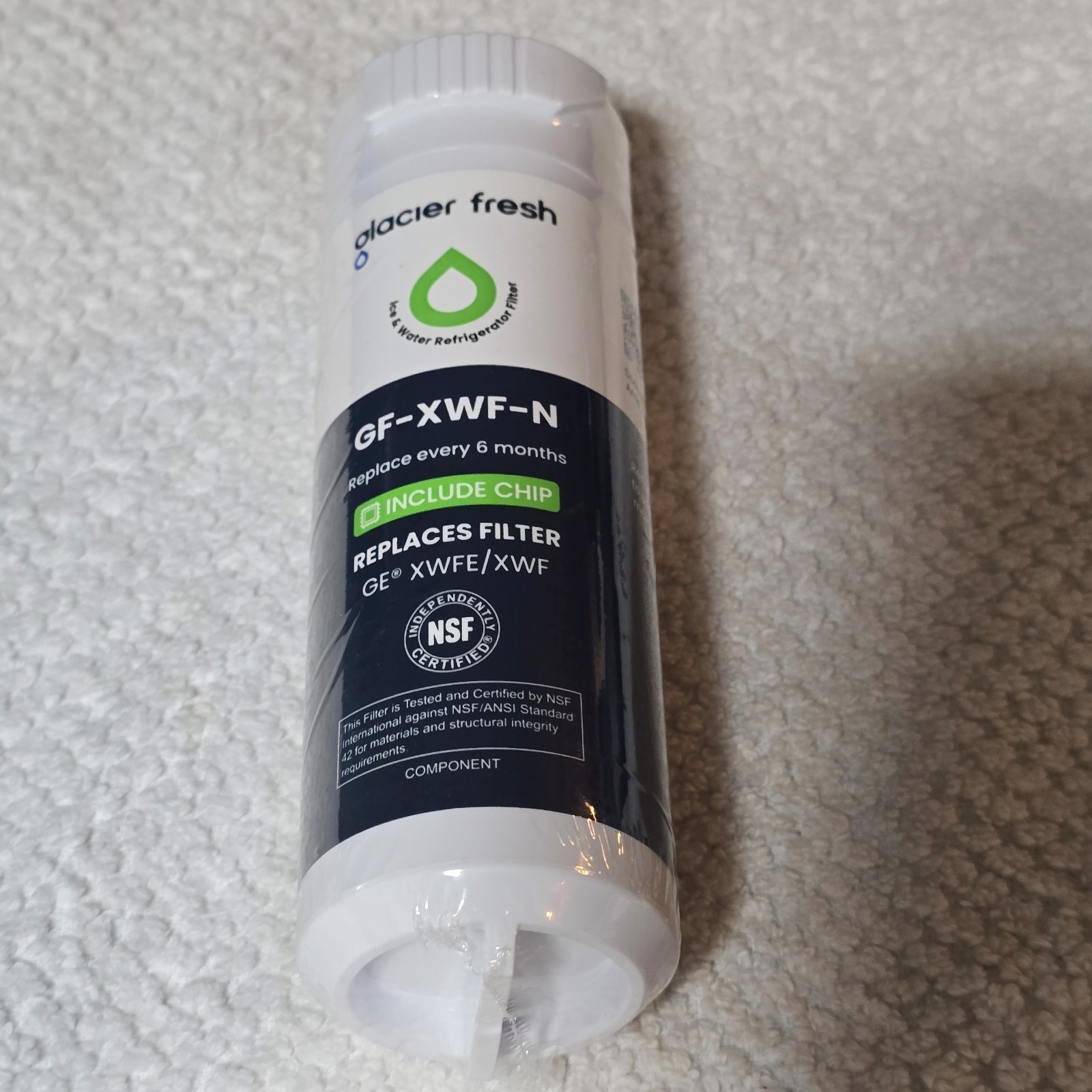 Glacier Fresh Water Filter Replacement for Refrigerator GE XWFE XWF w/ Chip New