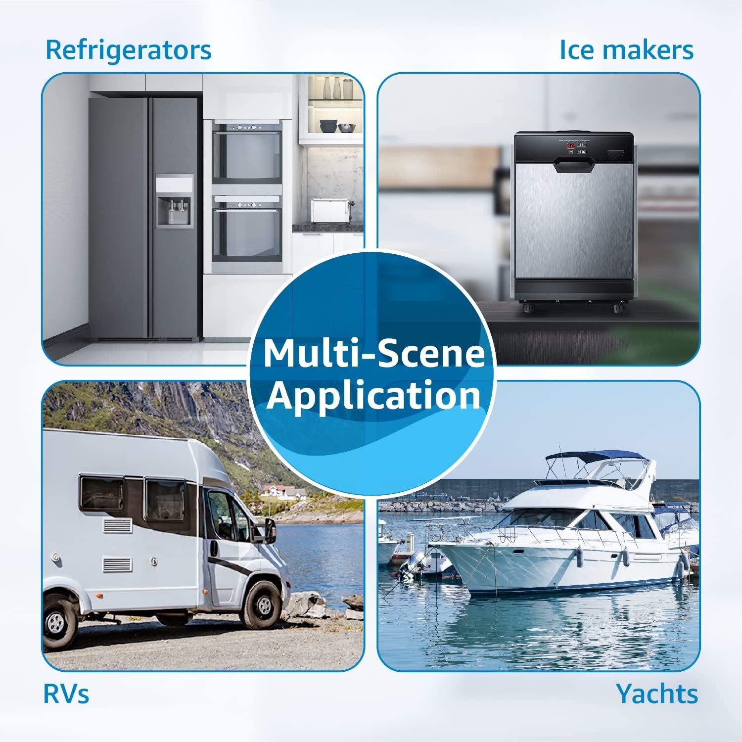 AQUA CREST Inline Water Filter for Refrigerator,Ice Maker,Under Sink System