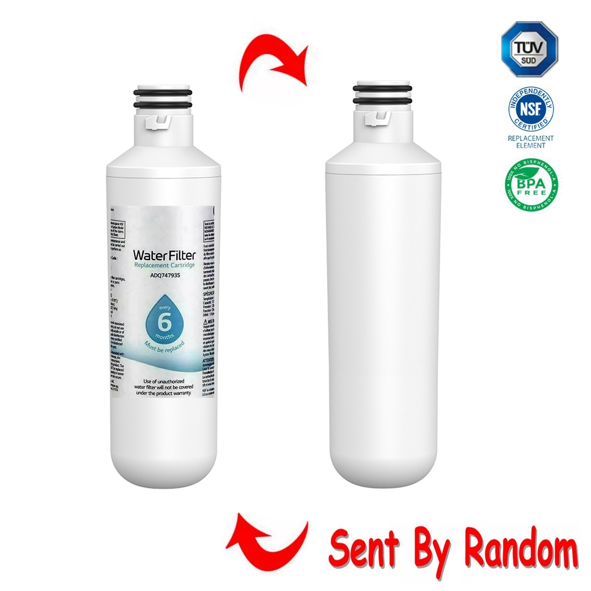 2pack FOR LG LT1000P Fridge Replacement Refrigerator Water Filter ADQ747935