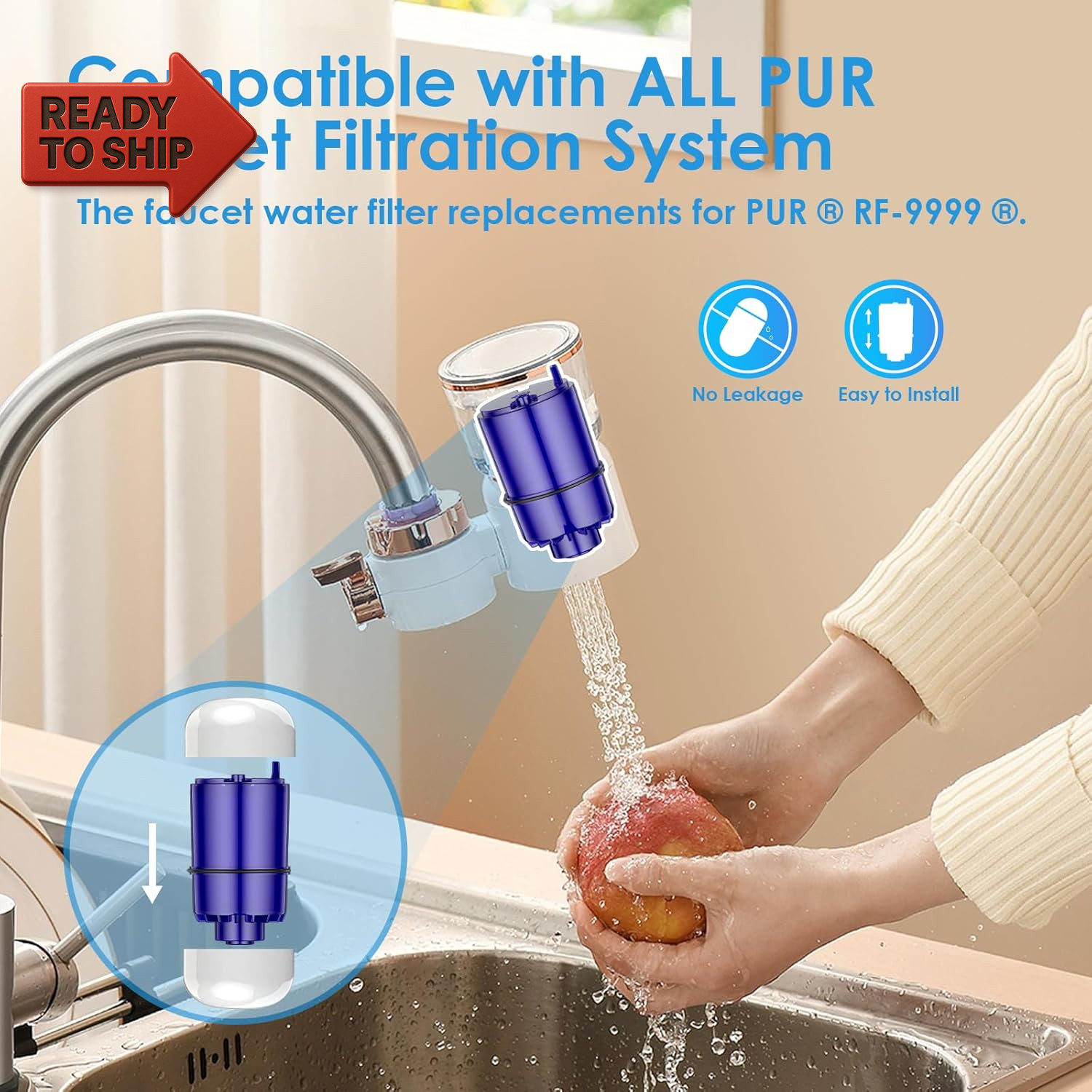 Faucet Water Filter Replacement Fit for All PUR, for PUR plus Faucet Filtration