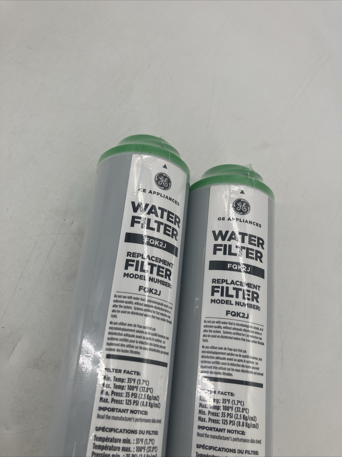 GE FQK2J Under Sink Replacement Water Filter Set 2-Pack Dual Flow Advanced Kit