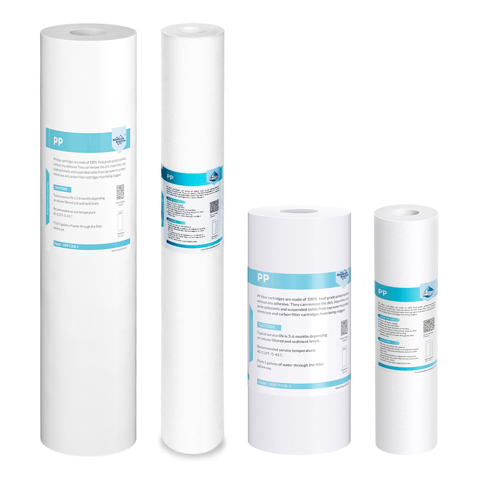 5μm 10×2.5″/10×4.5″/20×2.5″/20×4.5″ Sediment Water Filter Cartridges Whole House