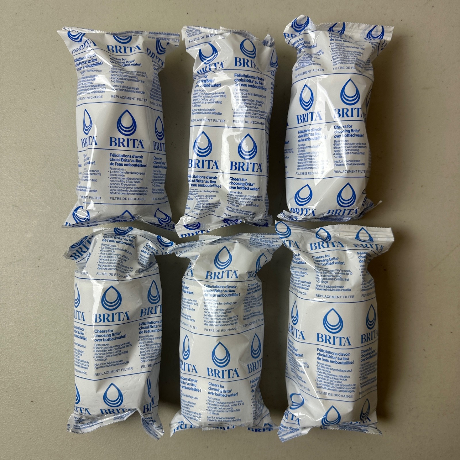 6 PACK Brita Standard Replacement Filters for Pitchers and Dispensers OB03