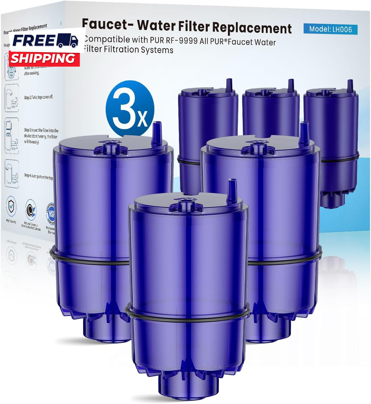 Faucet Water Filter Replacement Fit for All PUR for PUR plus Faucet Filtration