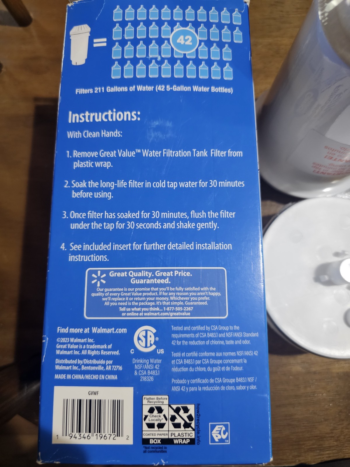 Great Value Water Filtration Tank Filter