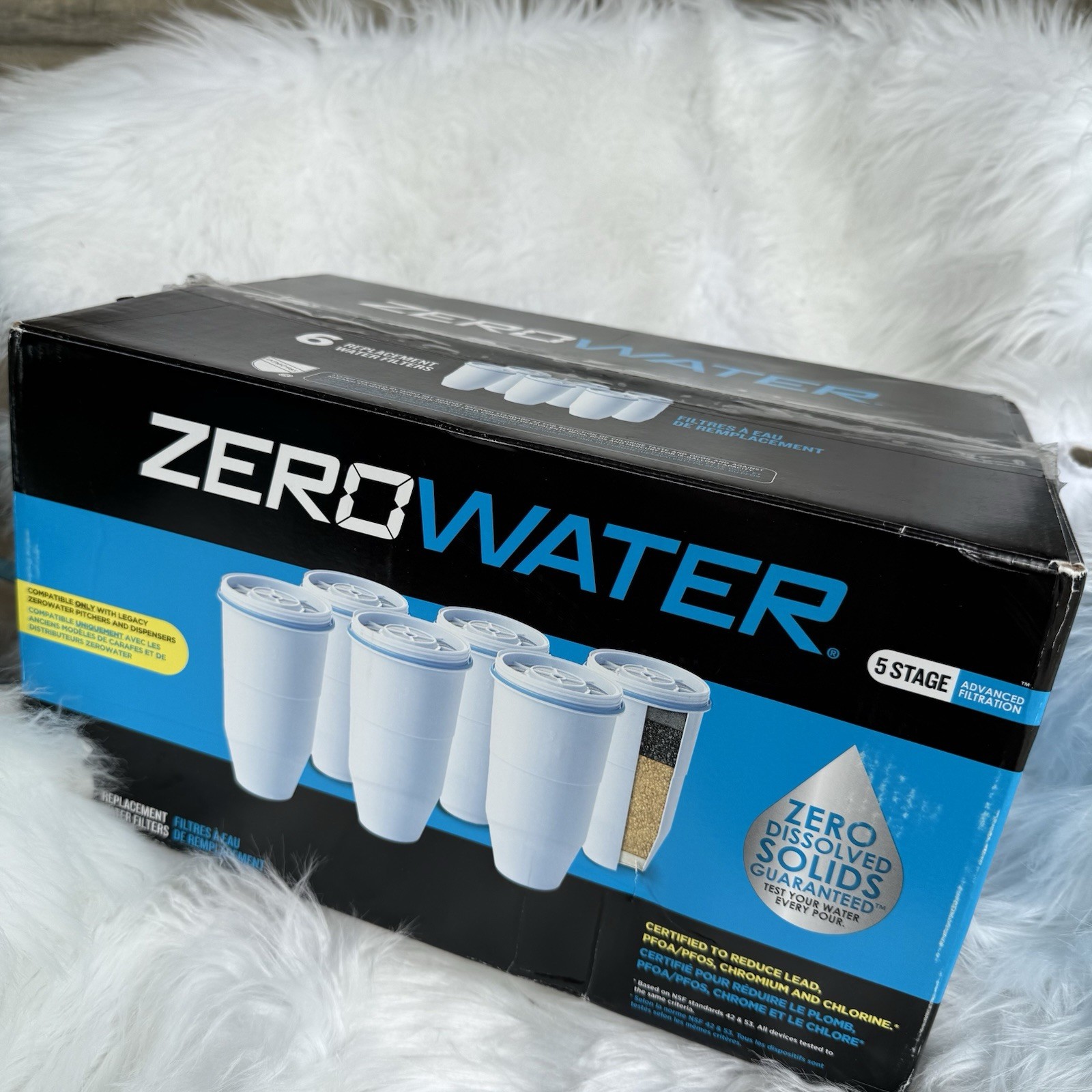 ZeroWater Replacement Filters 5- Pack BPA-Free Replacement Water Filters 5 Stage