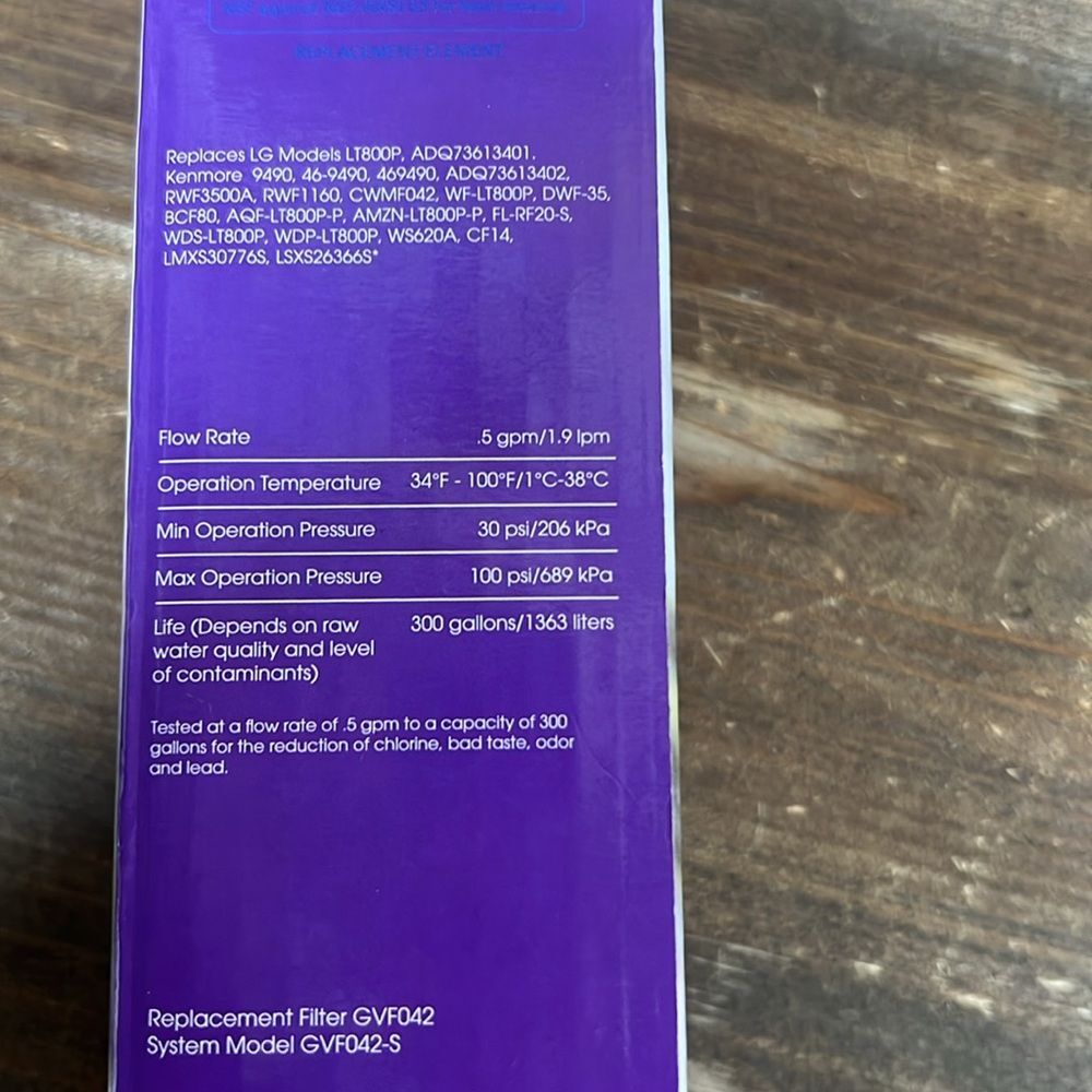 Great Value Replacement Water Filter LG Models LT800P 6 months 300gallons