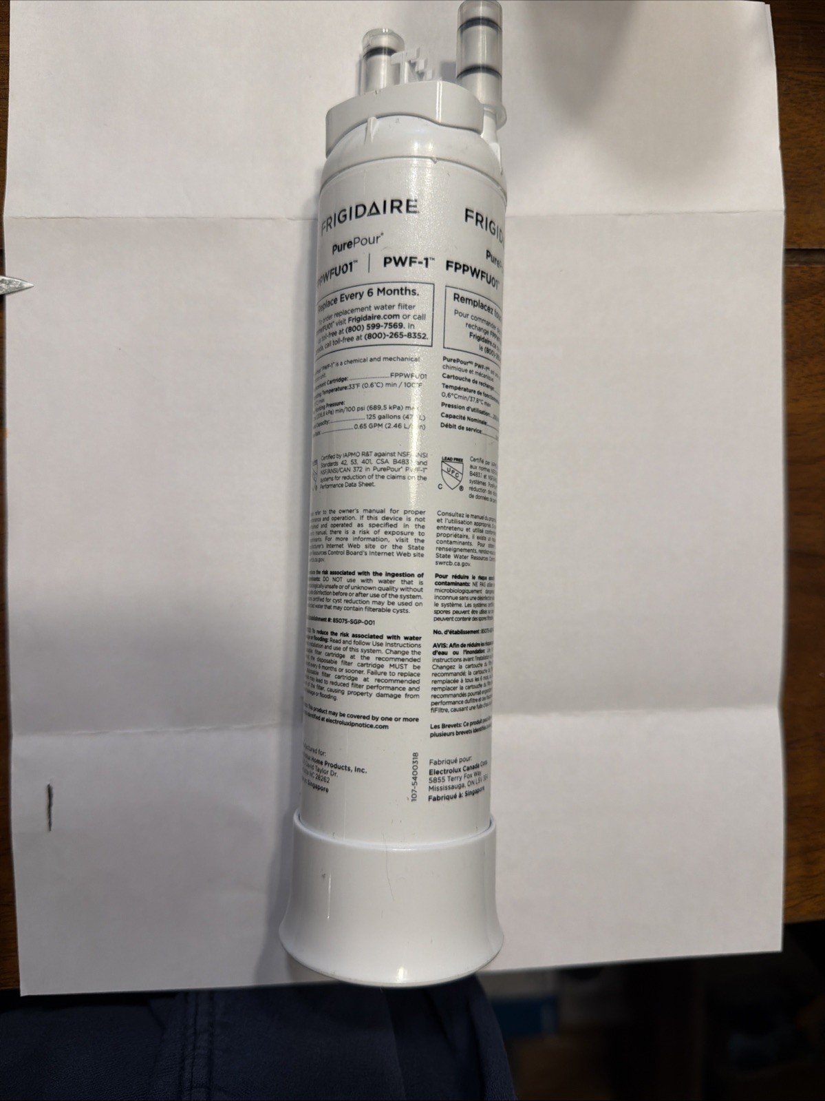 Frigidaire FPPWFU01 PurePour PWF-1 Refrigerator Water Filter-1PACK (Ef52)