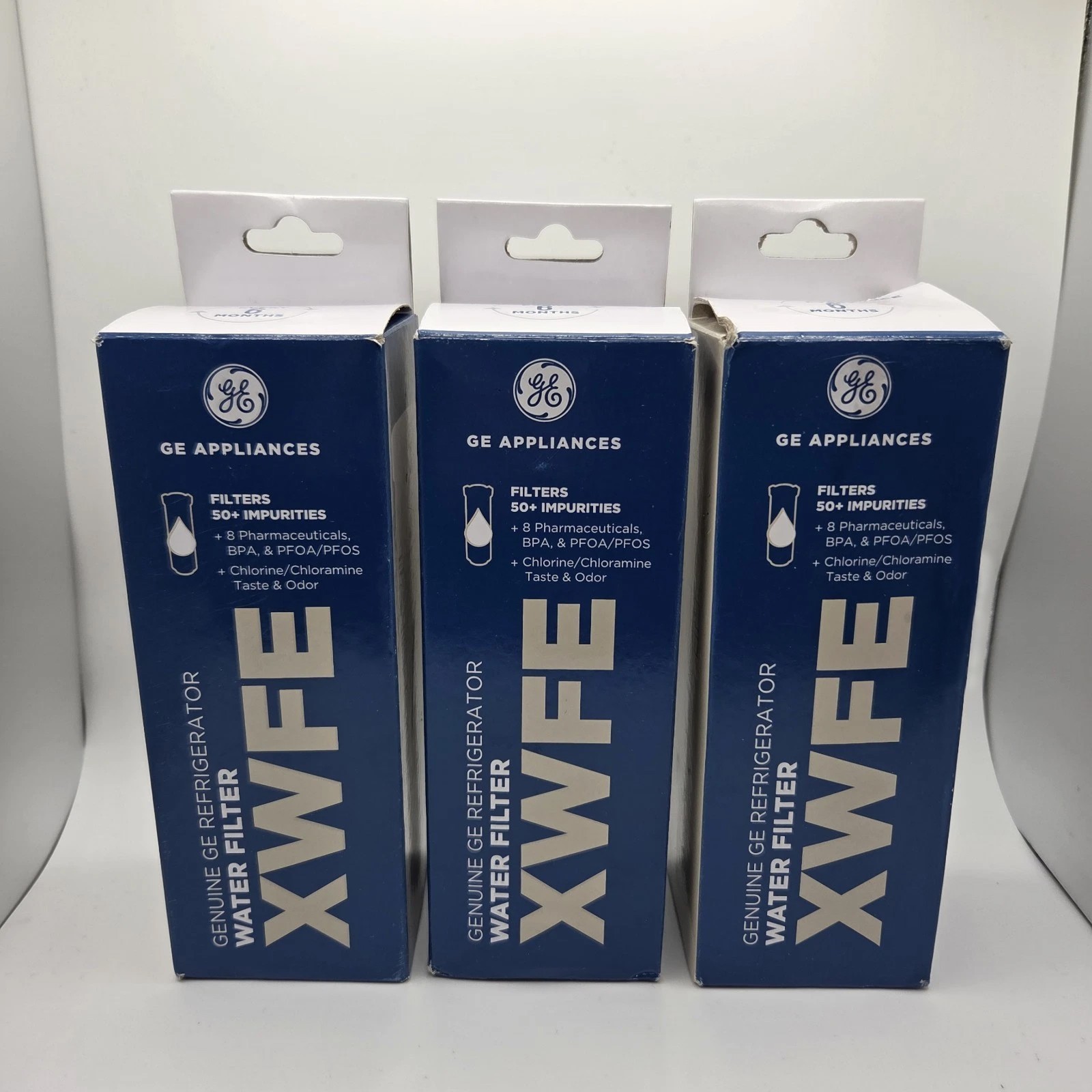(3 Pack) Genuine GE XWFE Refrigerator Water Filter OEM Replacement XWF WITH CHIP