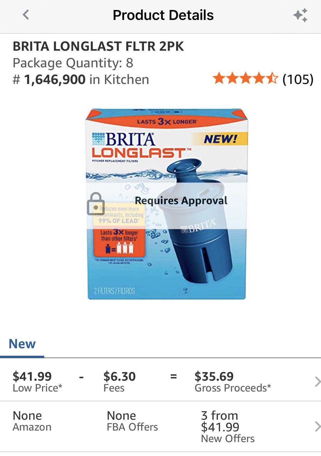 Brita Longlast Plus Replacement Filters for Pitchers Dispensers – 2 Count