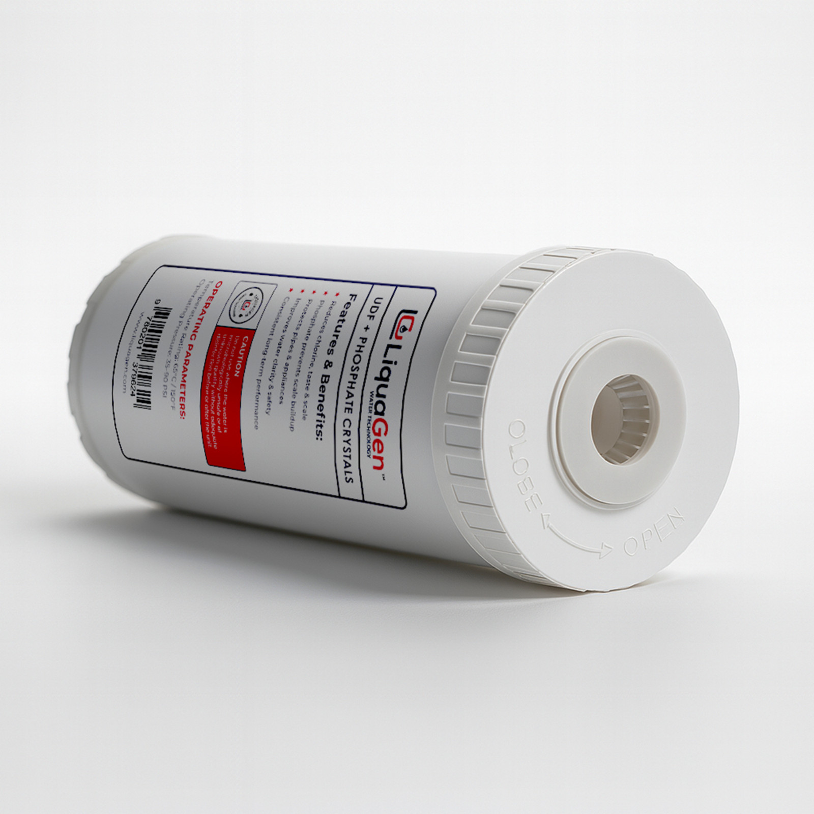 LiquaGen 4.5″ x 10″ GAC/UDF + Phosphate Crystals Cartridge – Scale Reduction