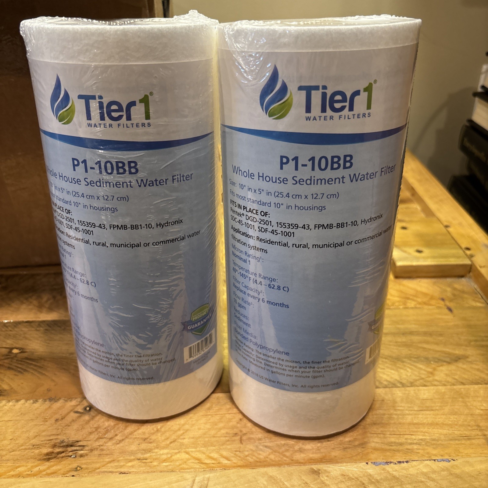 Tier1 P5-10BB Micron 10 Inch x 4.5 Inch 2-Pack Spun Wound Polypropylene