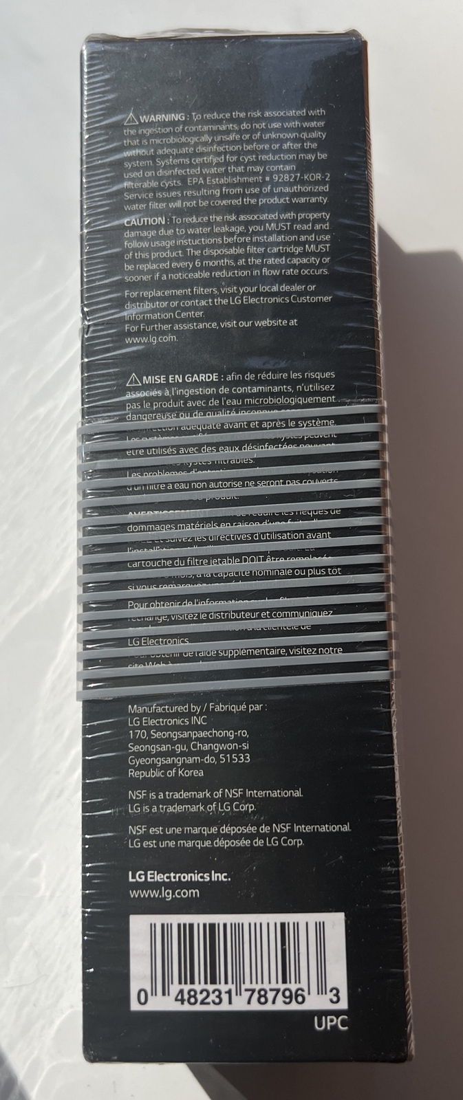 LG Water Filter Replacement Cartridge LT1000P/PC/PCS NEW Sealed