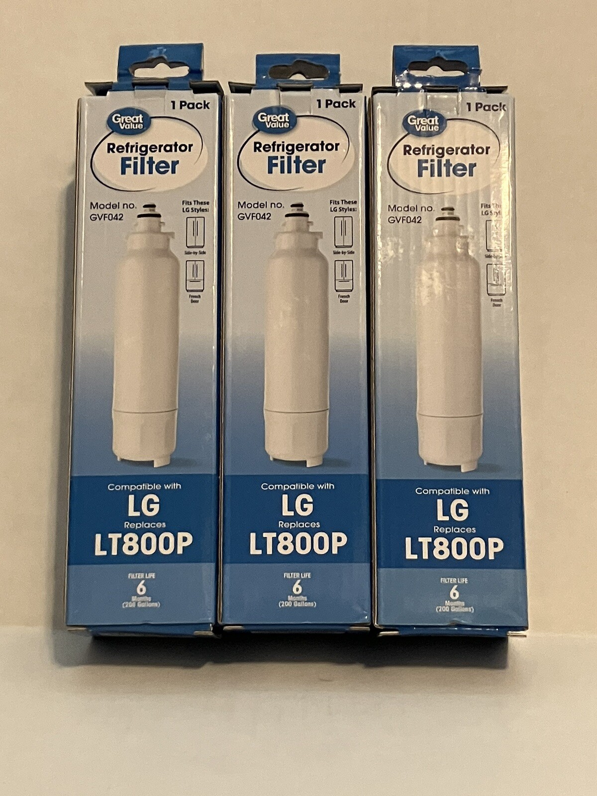 3 Great Value Replacement Water Filter For LG Mod LT800P 6 months 300 Gallon