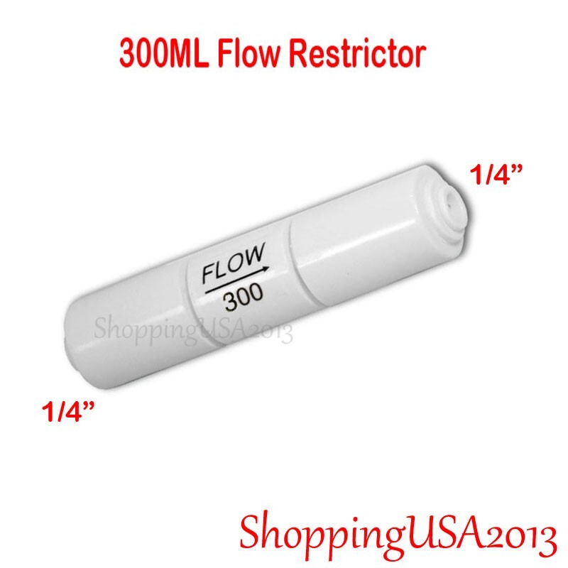 5 Pcs 300 ML Flow Restrictor Push In Quick Connect Under Sink RO Water Filter