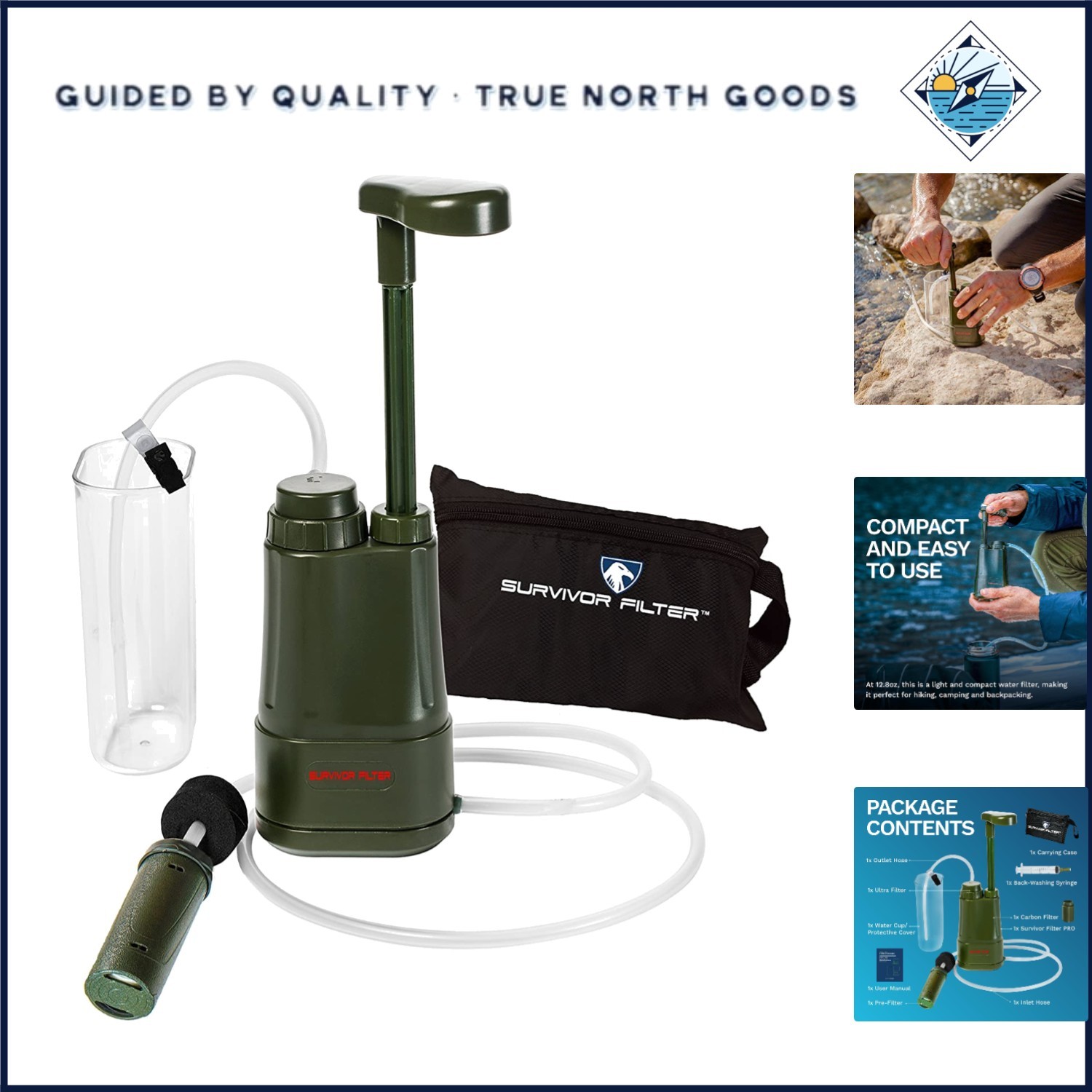 Survival Water Filter System with BPA Free Components and Carrying Case