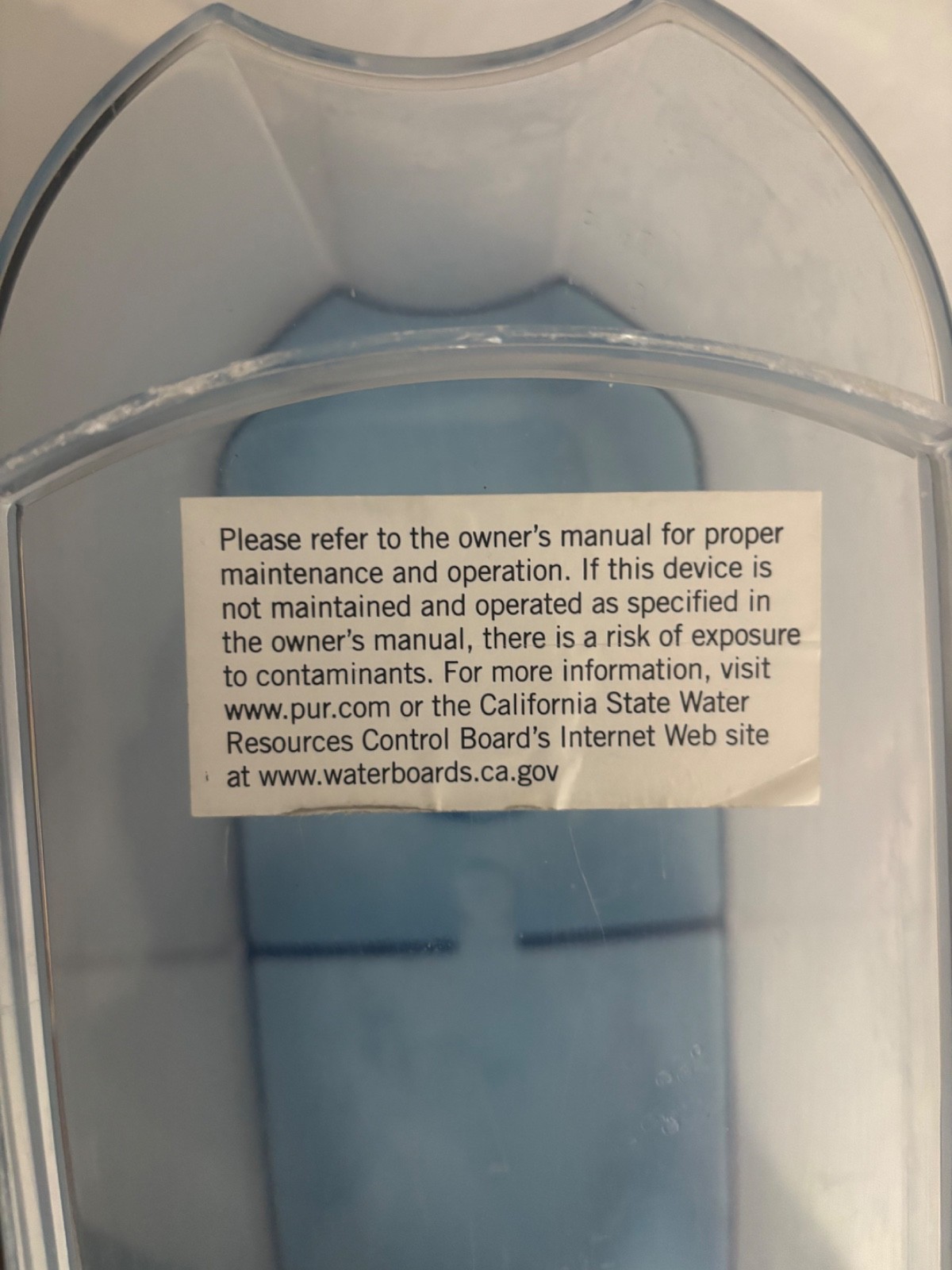 PUR PLUS 30 Cup Water Filter Dispenser Reservoir DS1811Z Blue/White Replacement