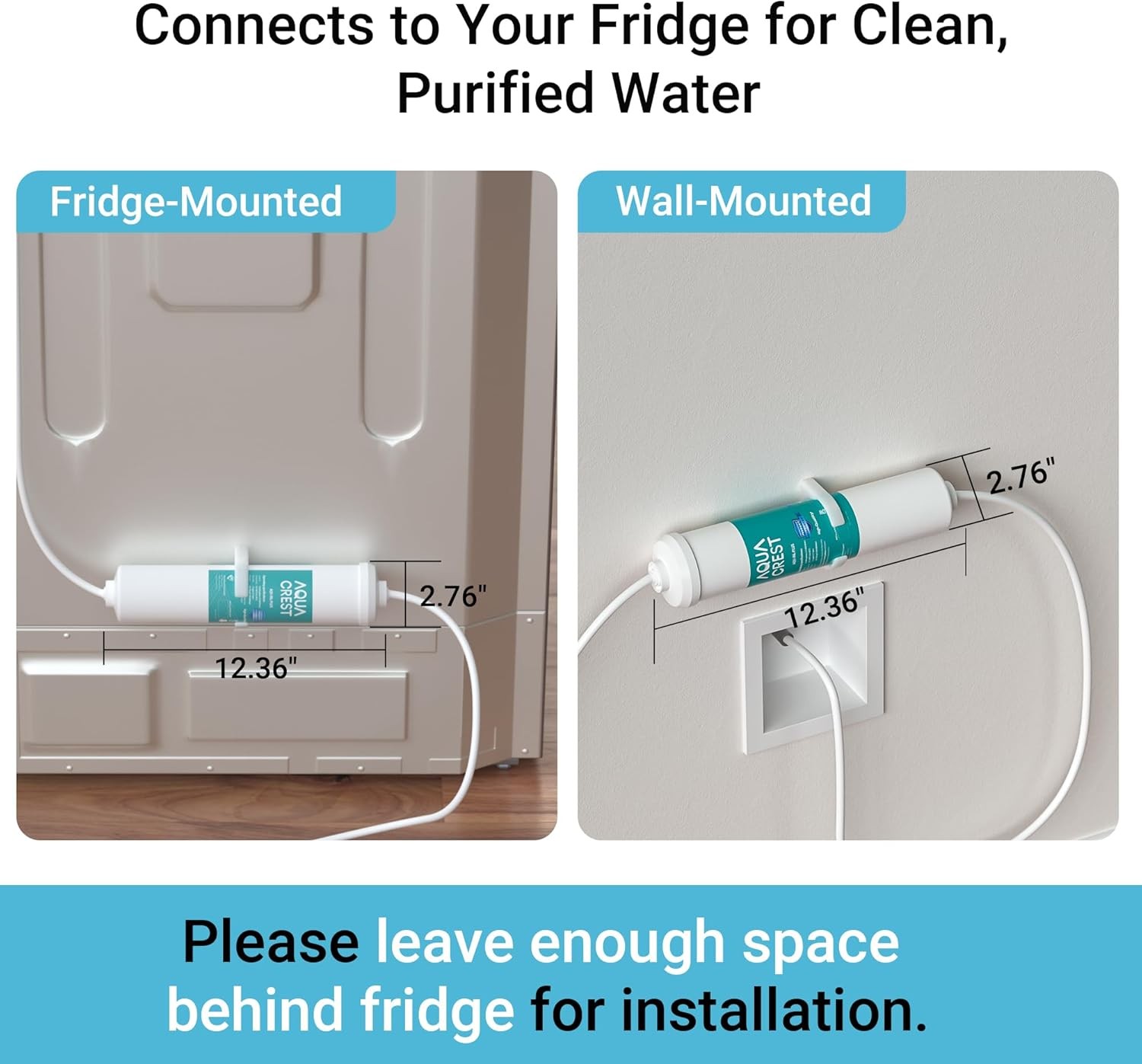 AQUACREST In-Line Water Filter for Refrigerator and Ice Maker,Reduces Chlorine