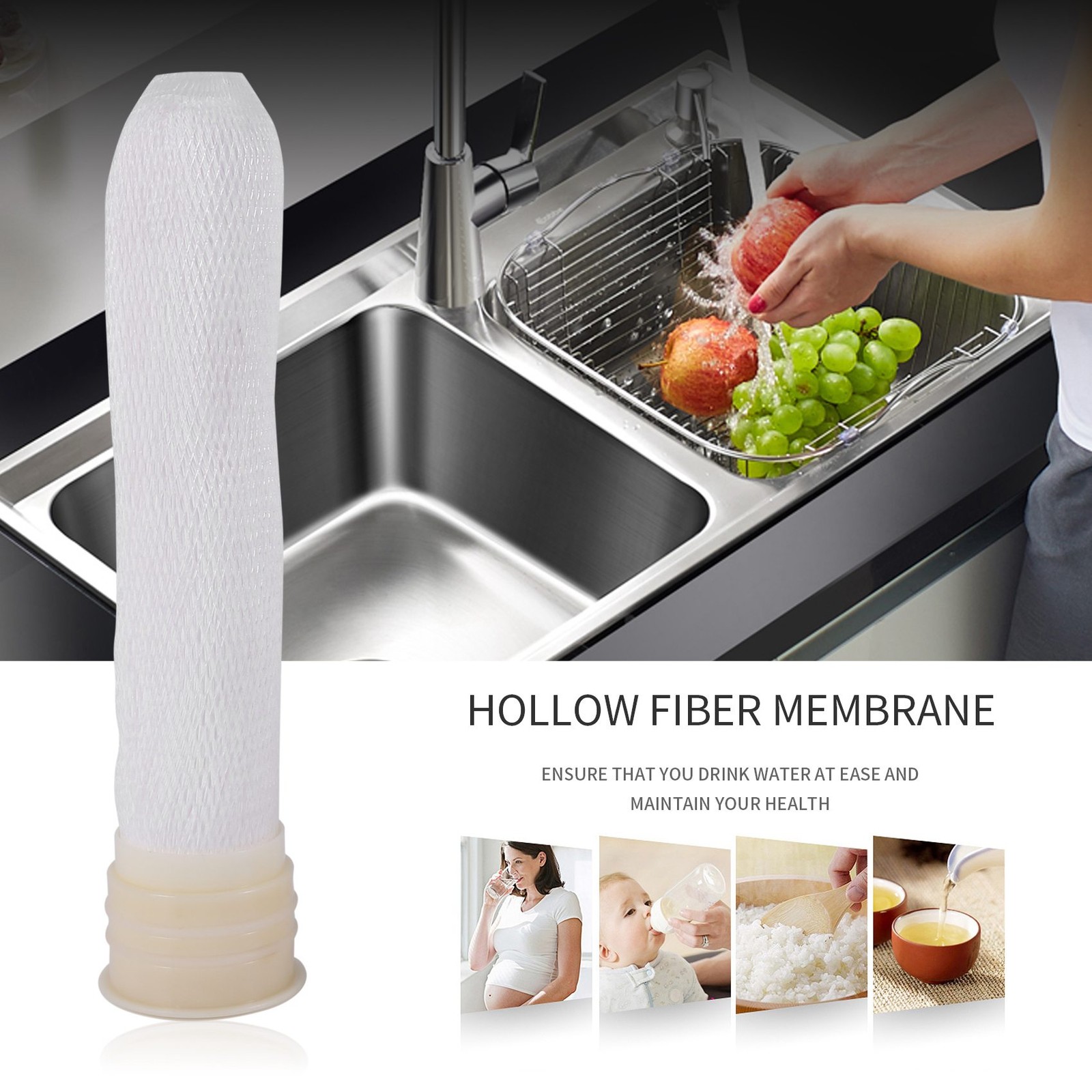 2Pcs Membrane 0.01 Ultrafiltration Hollow Fiber Membrane for7272