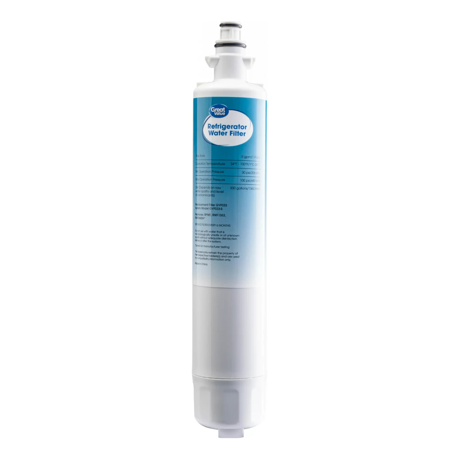 Great Value Refrigerator Replacement Filter for GE Model RPWF 1 Count Brand New