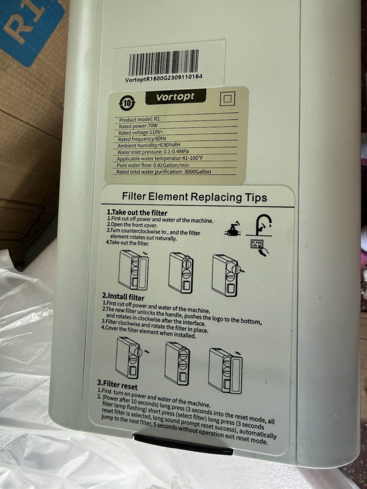 Tankless RO Reverse Osmosis System Under Sink 800 GPD Water Filter Kit