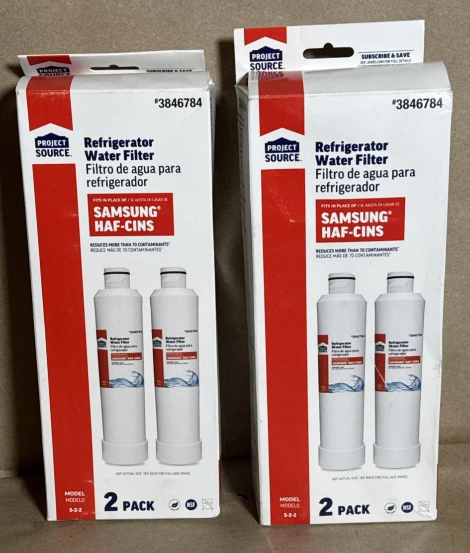 Project Source 3846784 Refrigerator Water Filter 4 Pack (2 Packs Of 2) New