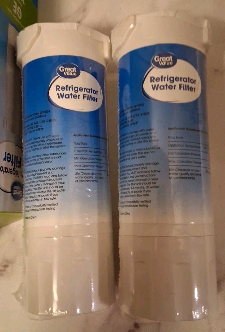 Great Value Replacement Refrigerator Water Filters GVF034 Compatible XWF New Lot