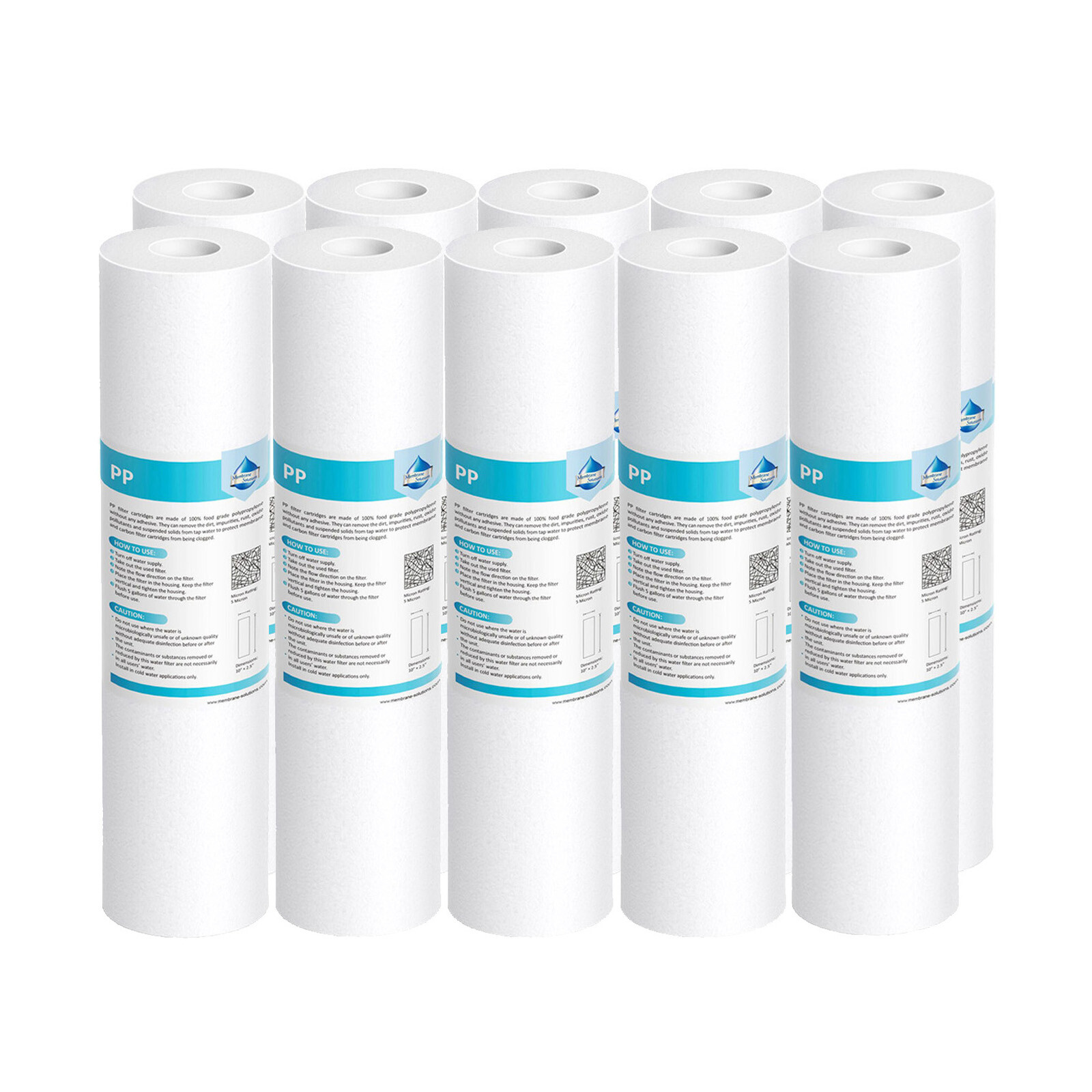 10 Pack 1/5/10/20/25/50 Micron 10″x2.5″ PP Sediment Water Filter for GE FXUSC RO