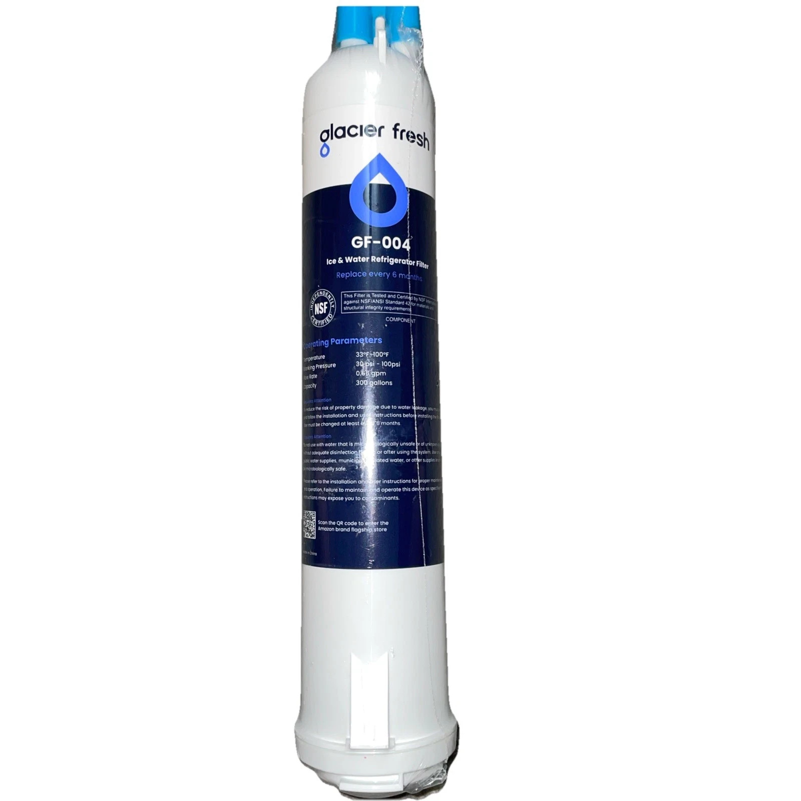 Glacier Fresh GF-004 Ice Water Refrigerator Replacement Filter 300 gal NEW