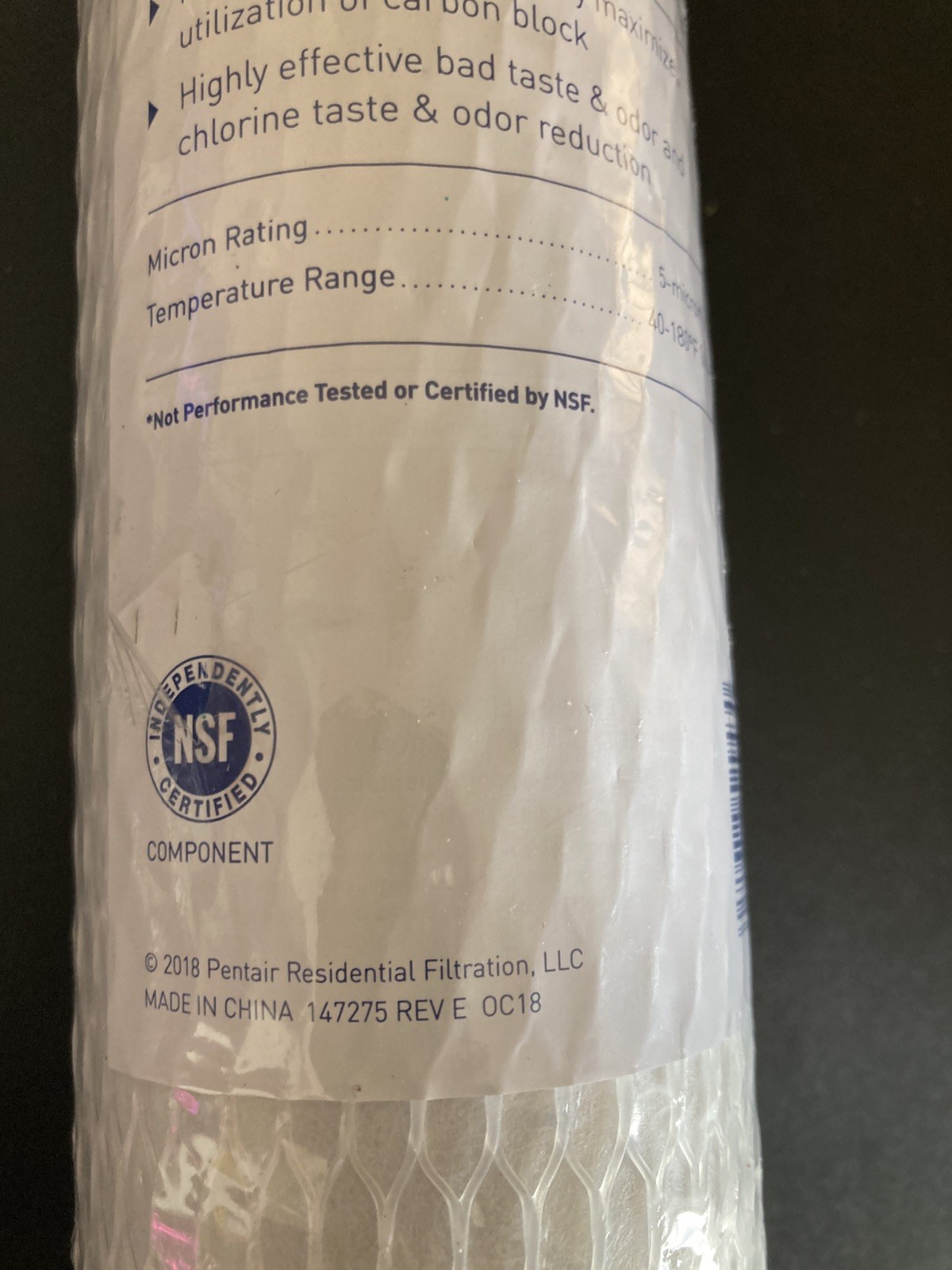 (QTY 7) Pentair EP-20 20-inch Carbon Block Water Filter Cartridge 5 Micron