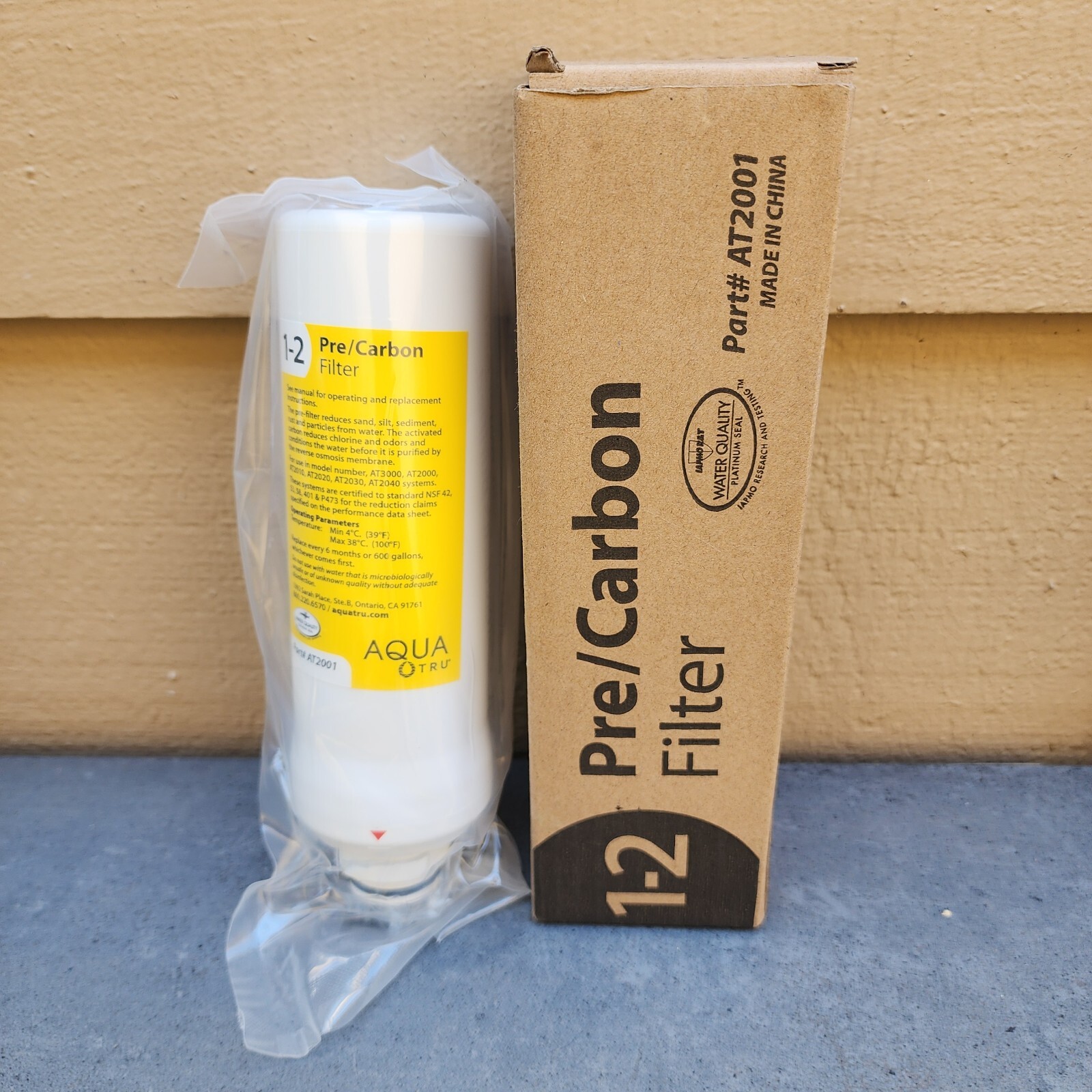 AquaTru Pre/Carbon Replacement Filter Stages 1 & 2 Factory Sealed New In Box
