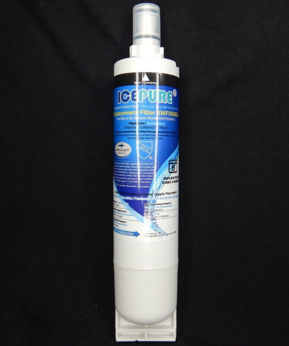(1) Replacement Ice & Water Filter Compatible With 4396508 RWF1020 RFC0500A