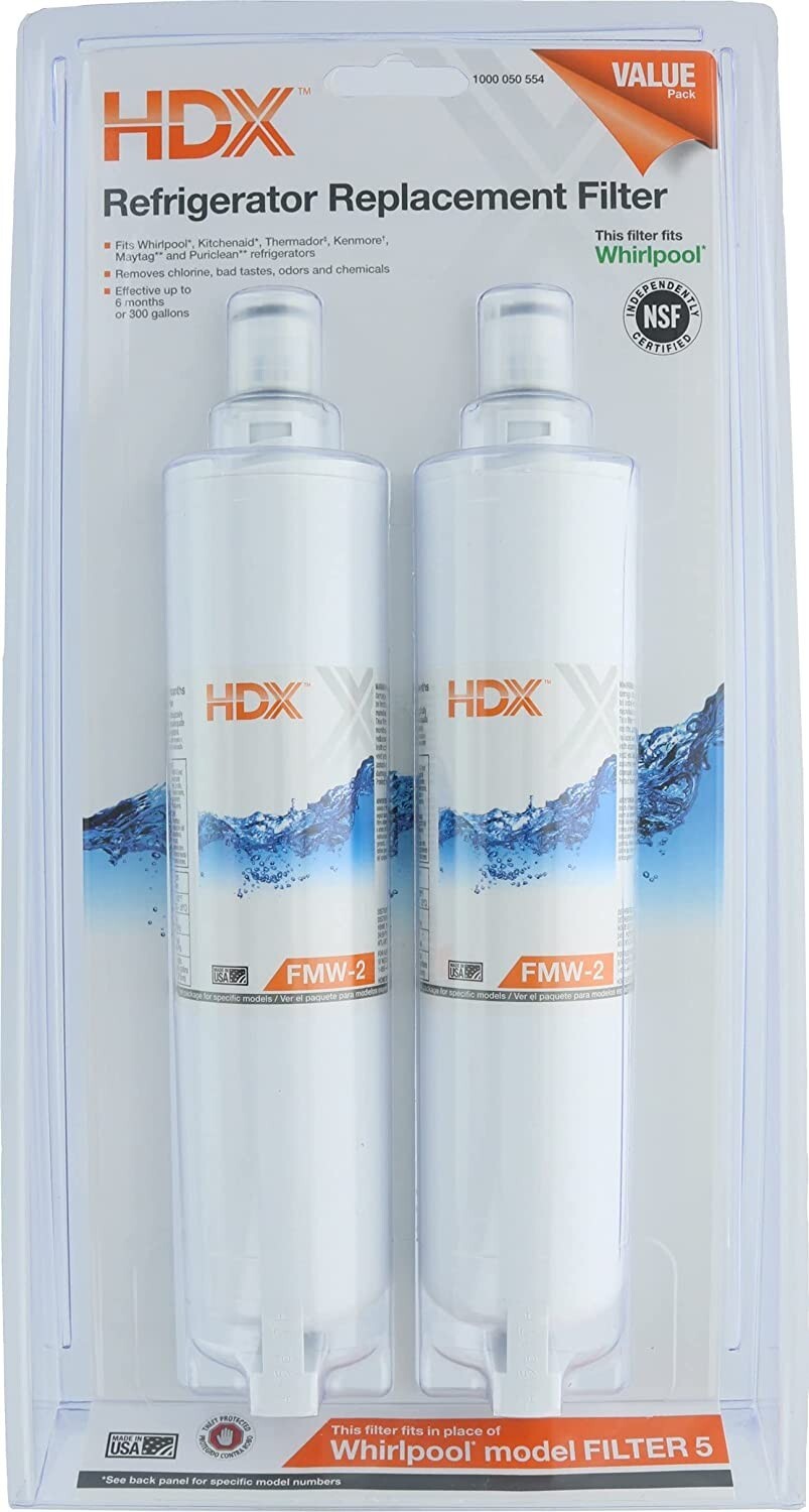 HDX FMW-2 Replacement Water Filter / Purifier for Whirlpool Refrigerators-2pk