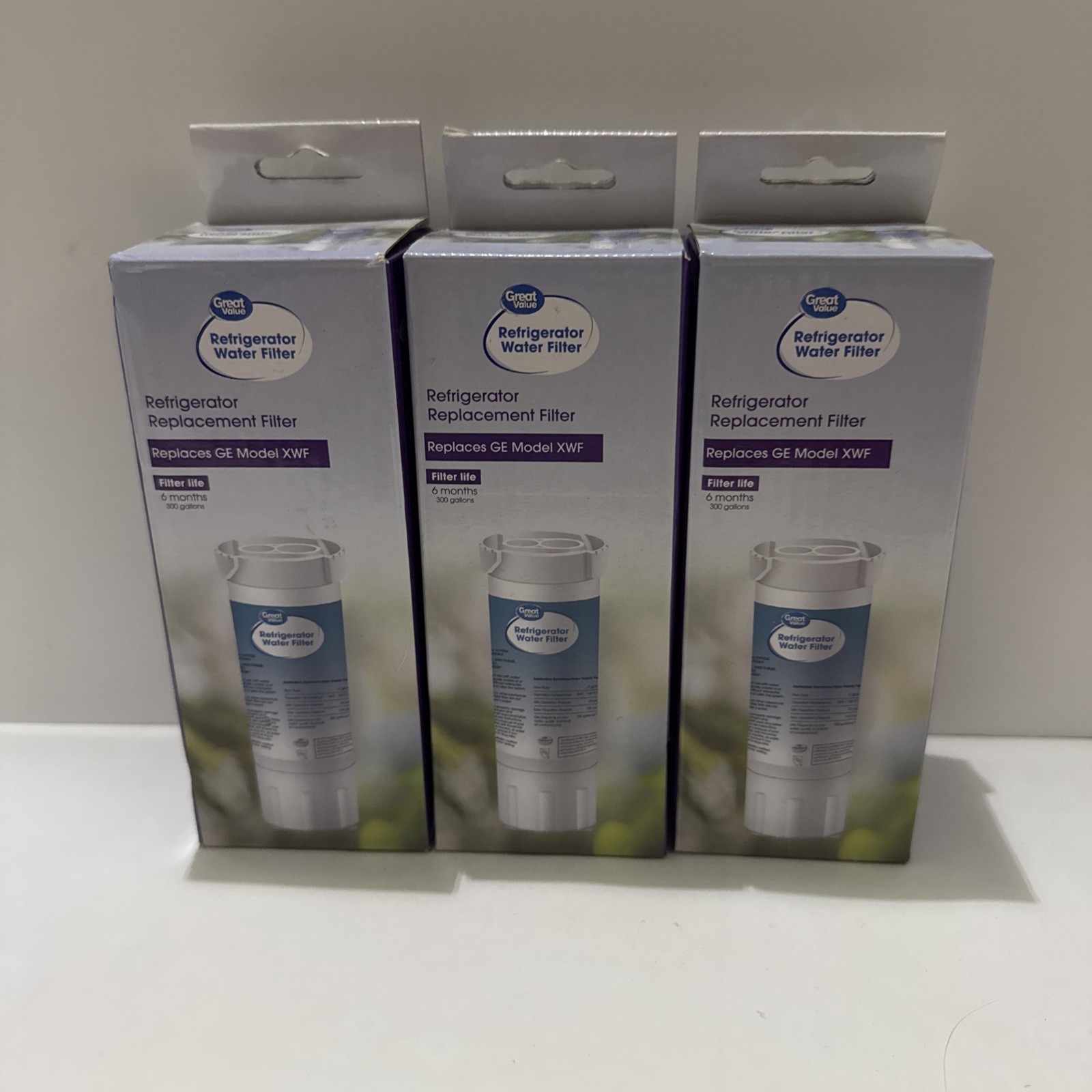 Lot of 3 Great Value GVF034 Refrigerator Water Filter Replacement for GE XWF (K