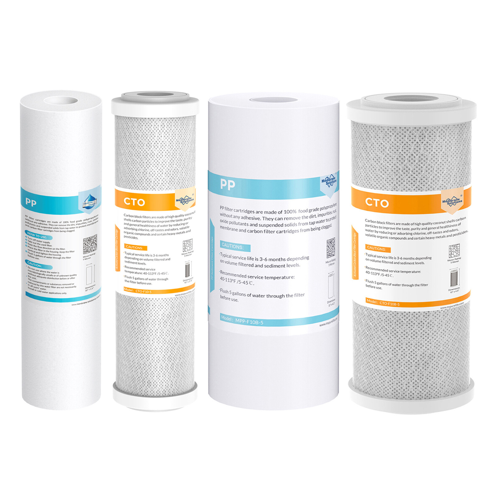 5μm 10×2.5″/10″x4.5″ Sediment CTO Carbon Block Water Filter Fit GE FXHTC GXWH40L