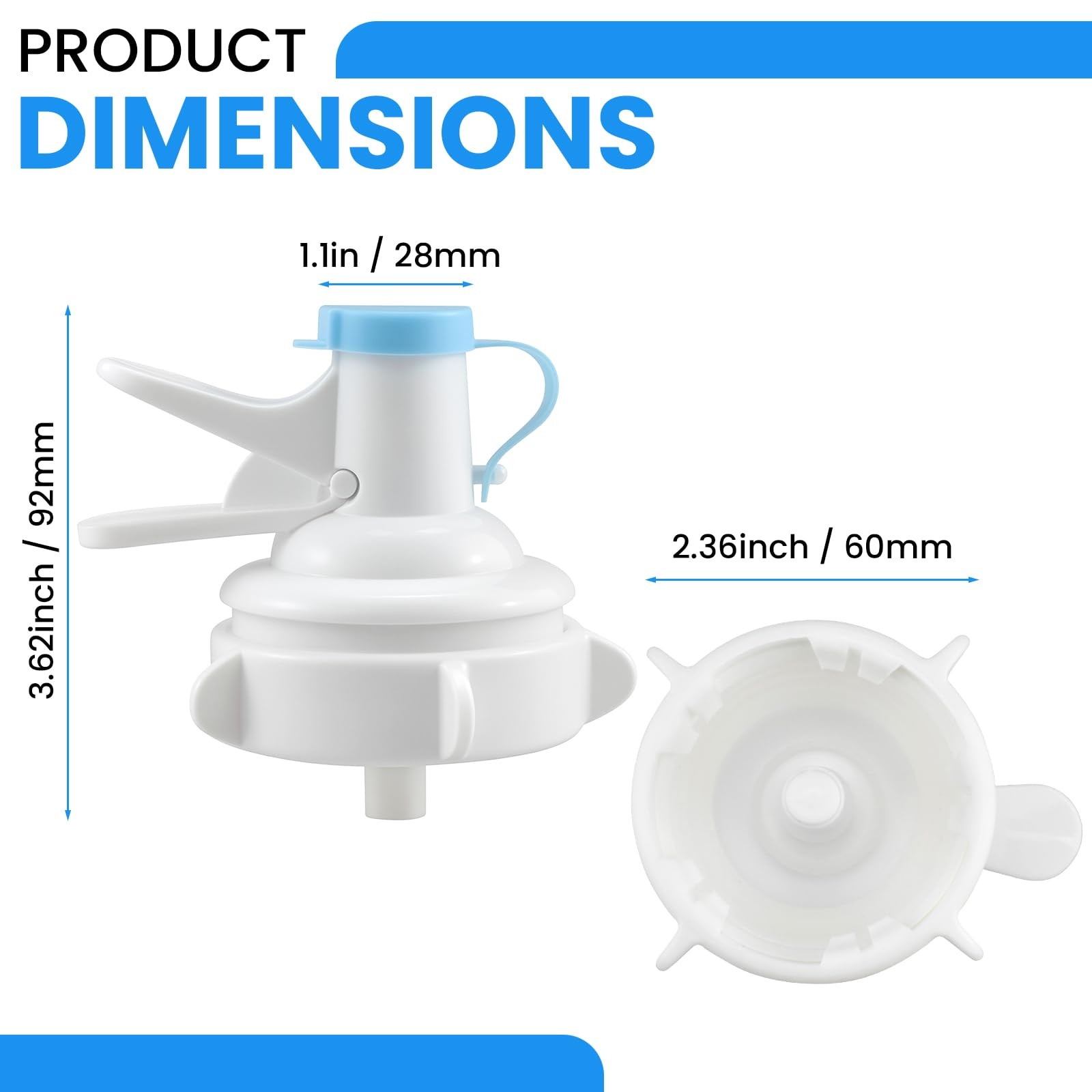 Water Dispenser Valve Reusable Bucket Jug Plastic Spigot White and Blue