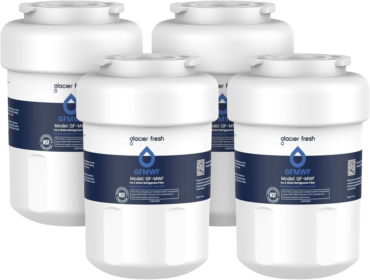 Replacement Refrigerator Filter 4 Count Easy Install Compatible with Many Brands