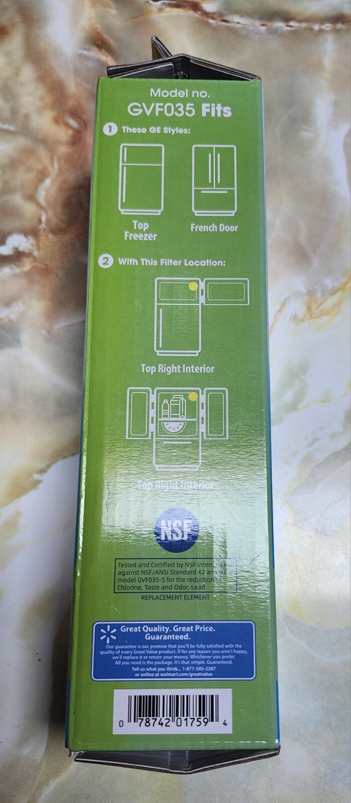 2 Great Value Refrigerator Filter Model No. GVF035 Replacement for GE Kenmore
