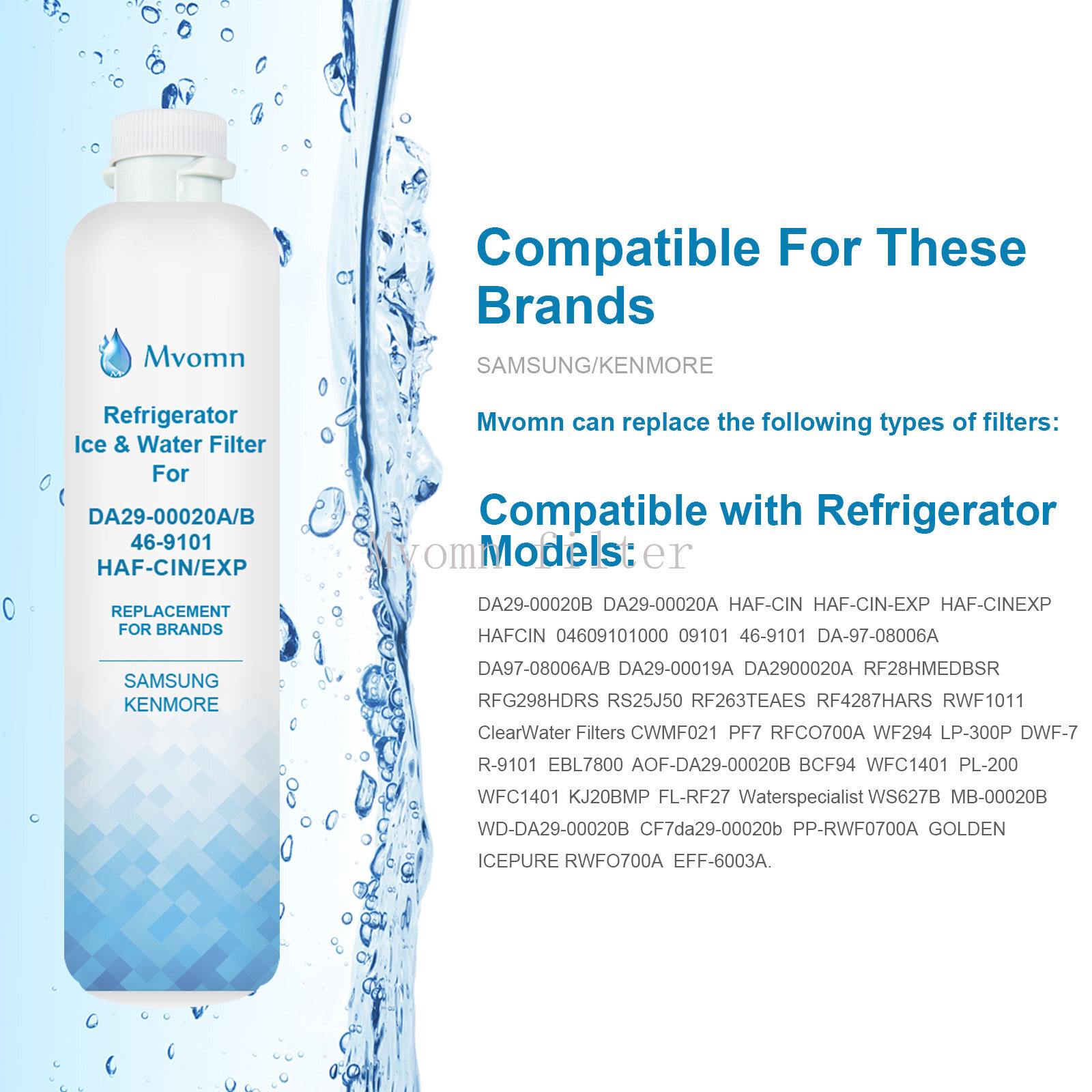 Fits Samsung DA29-00020B HAFCIN/EXP Comparable Tier1 Fridge Water Filter 2PK