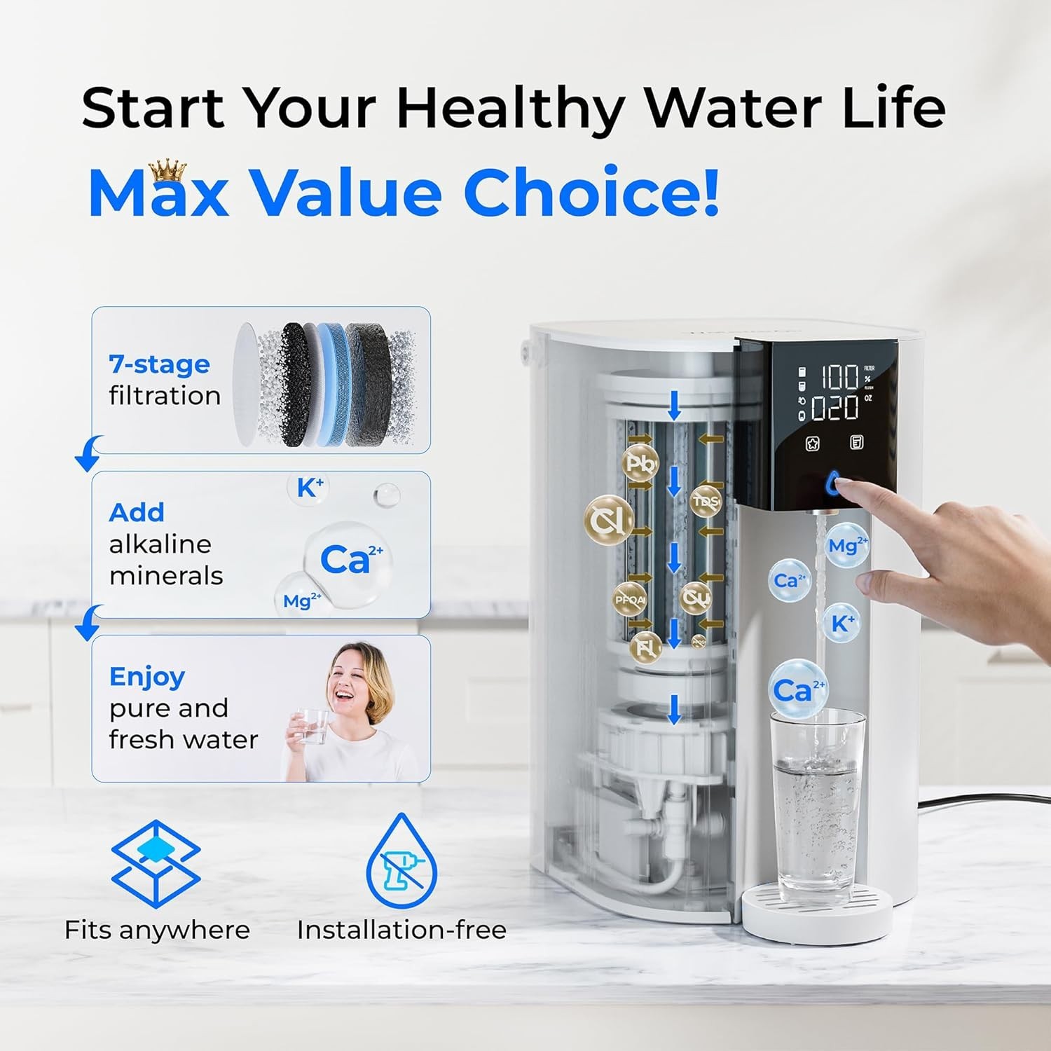 [Alkaline Mineral] Waterdrop CoreRO Reverse Osmosis System, 7-Stages, WD-C1SL