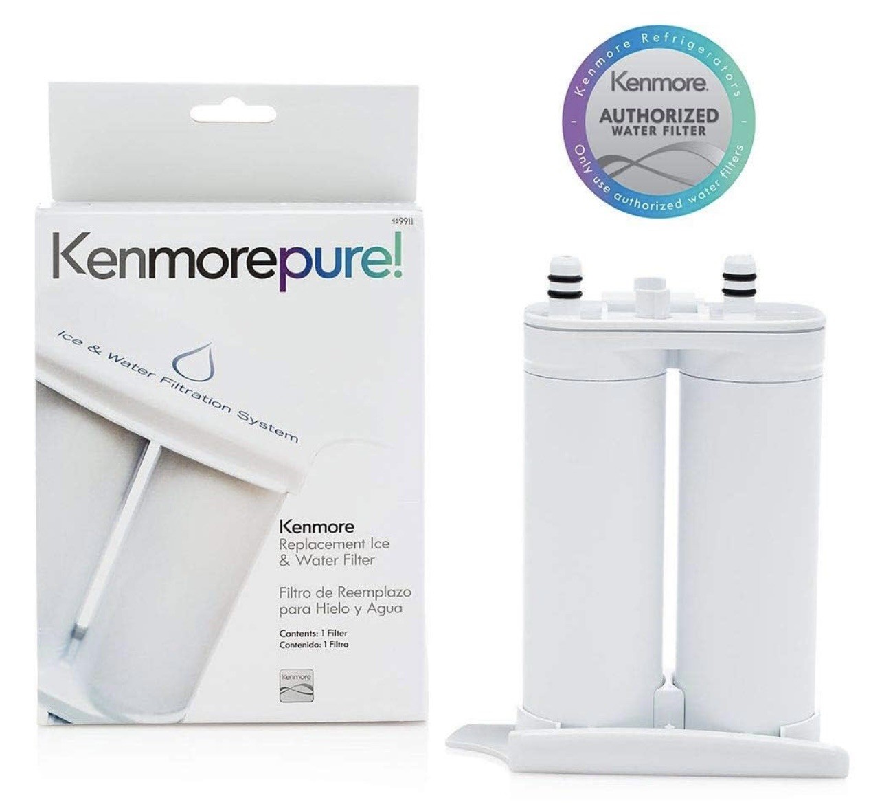 Kenmore 9911 Refrigerator Water Filter, 1 Count (Pack of 1), White