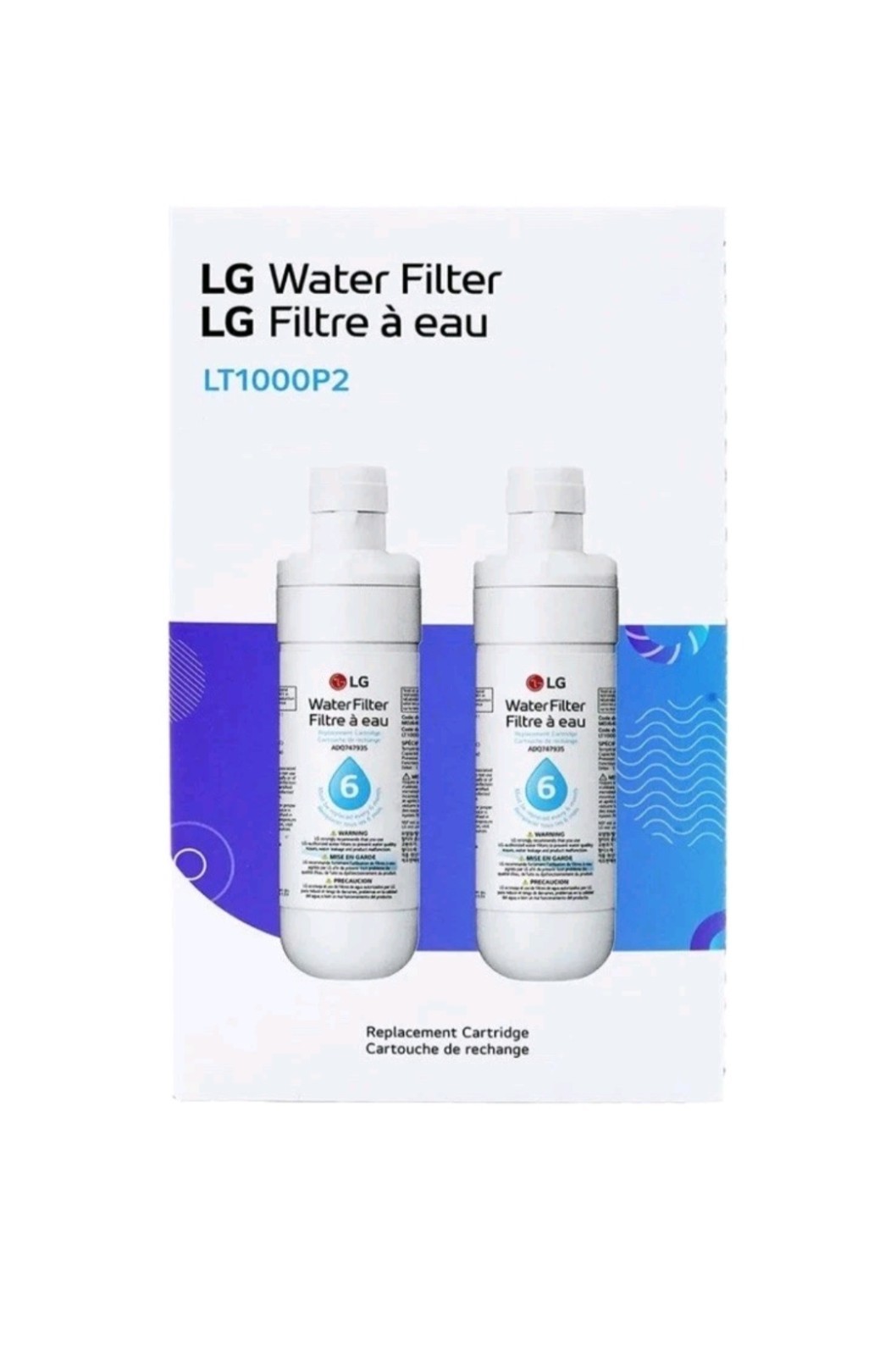 Genuine LG LT1000P2 Refrigerator Water Filter 2 pack