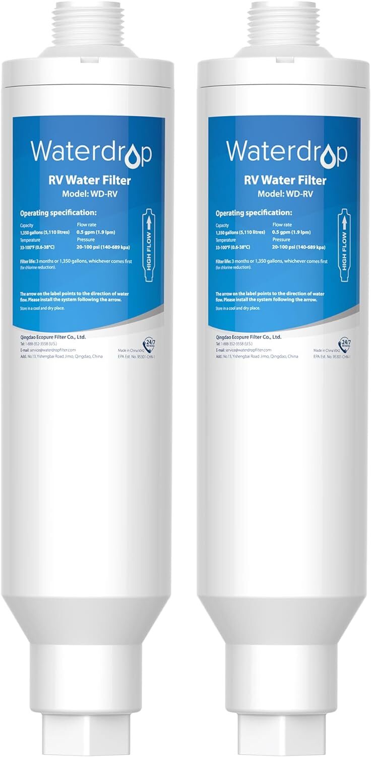 Waterdrop RV Water Filter, RV Inline Hose Water Filter, Camper Water Filter