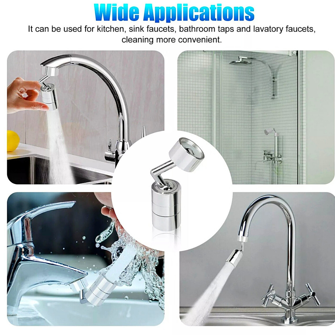 2 X 720º Splash Proof Shower Faucet Flexible Kitchen and Bathroom Nozzle Filter