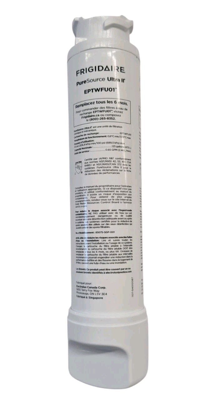 FRIGIDAIRE EPTWFU01 PureSource Ultra II Refrigerator Water Filter, 1 Count White